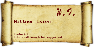 Wittner Ixion névjegykártya